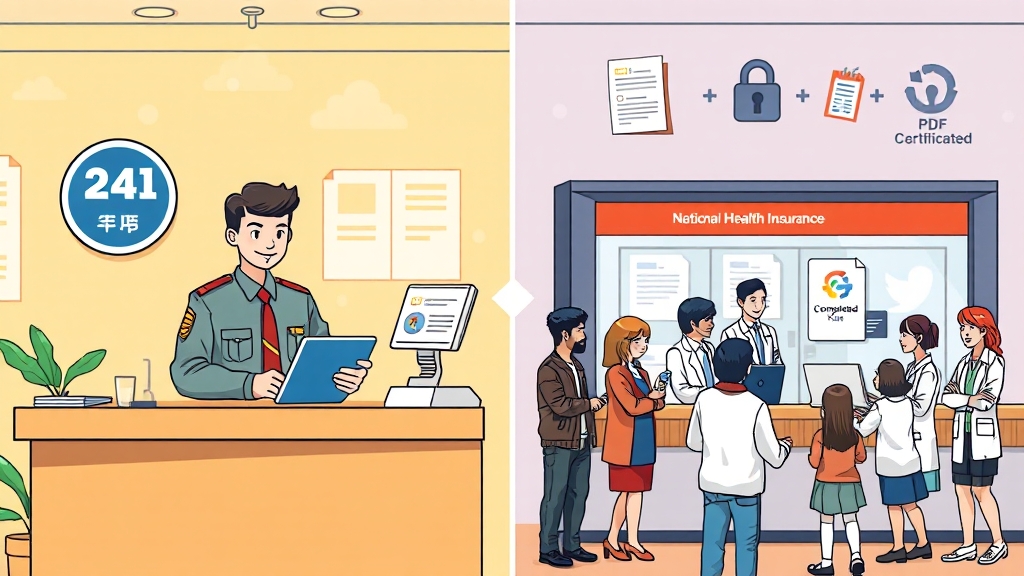 온라인/오프라인 발급 방법 (cartoon 스타일)