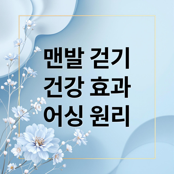 맨발 걷기, 자연이 주는 놀라운 건강 효과와 과학적 비밀 2 맨발 걷기
건강 효과
어싱 원리 (맨발 걷기 효과)