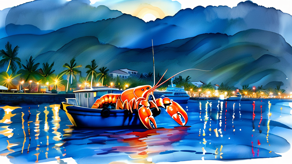 신선함이 살아있는 랍스터, 즉석 구이부터 다채로운 요리까지 (watercolor 스타일)