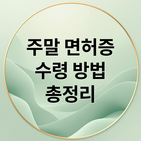 주말 면허증
수령 방법
총정리 (운전면허증 수령 주말)