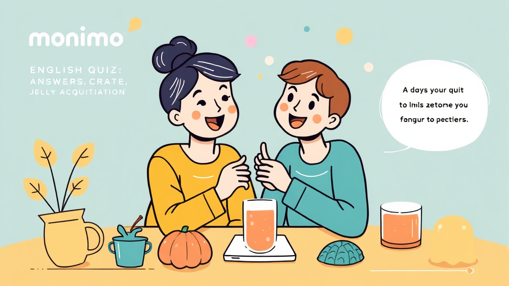 모니모 영어 퀴즈, 정답 확인과 젤리 획득 노하우 (illustration 스타일)
