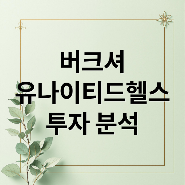 버크셔
유나이티드헬스
투자 분석 (버크셔 해서웨이 유나이티드헬스 주식 매수)