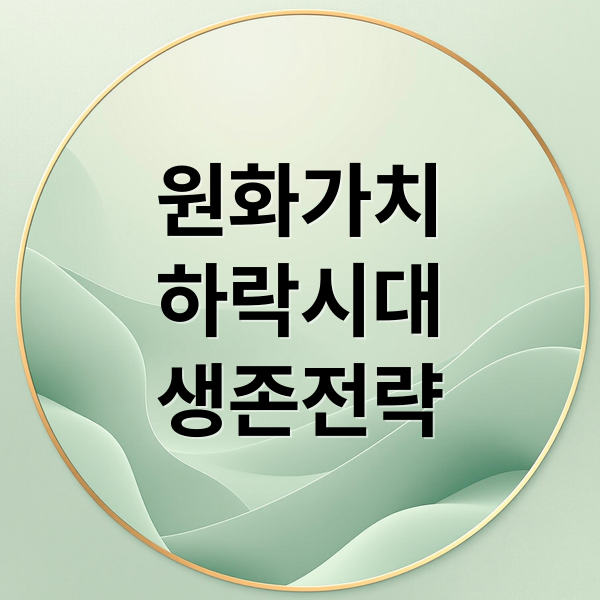 원화가치
하락시대
생존전략 (원화 가치 하락 미국 주식 금값 상승)