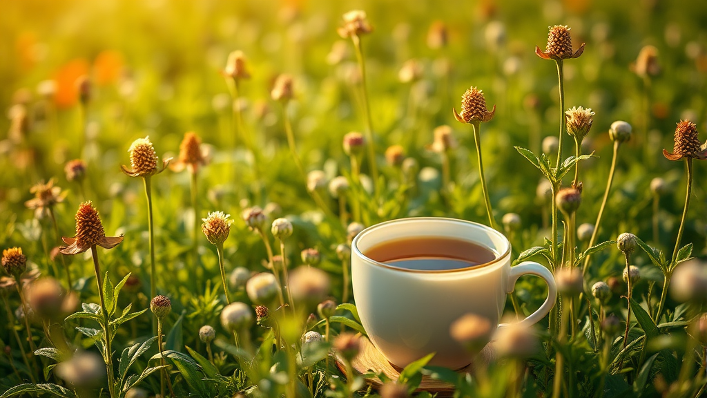 쑥 효능: 위장 건강, 피부 개선 (realistic 스타일)