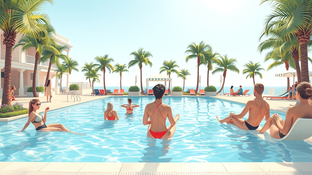 실내 수영장 가격 비교 (illustration 스타일)