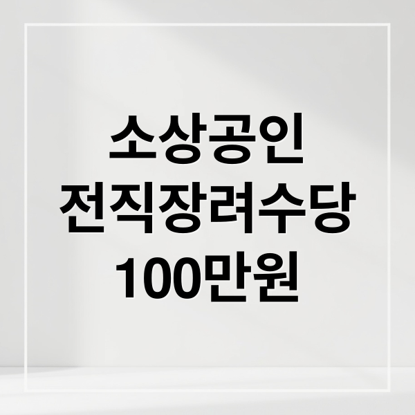 소상공인
전직장려수당
100만원 (소상공인 전직장려수당 100만원)