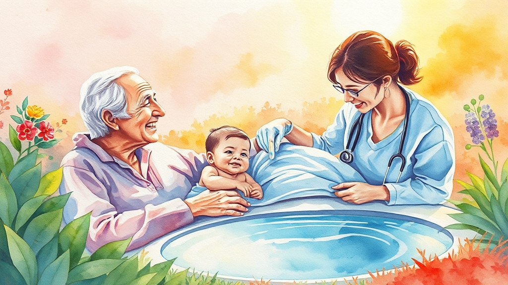 취약 계층: 특별한 주의 필요 (watercolor 스타일)