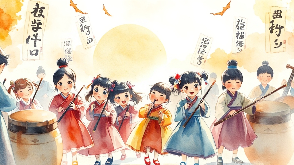 국악의 가치를 되새기다 (watercolor 스타일)