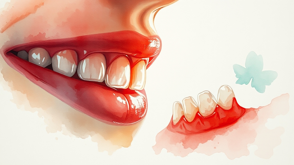 잇몸 출혈, 주요 원인은? (watercolor 스타일)