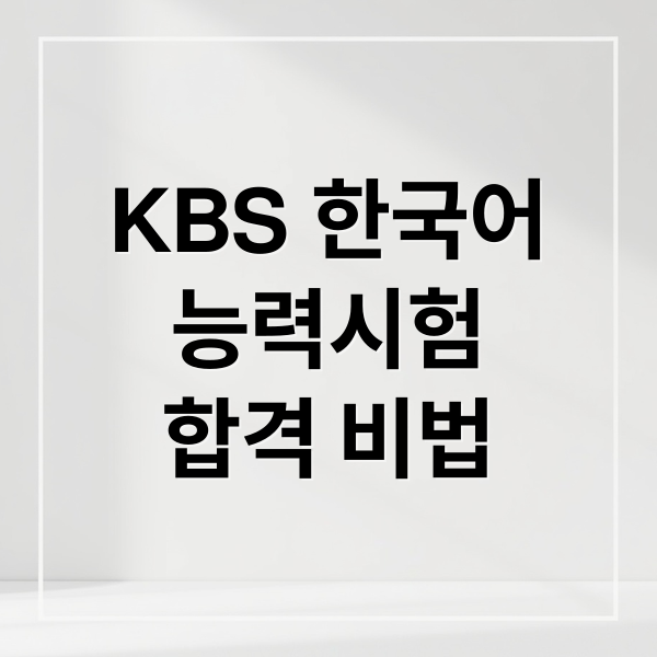 KBS 한국어
능력시험
합격 비법 (KBS 한국어능력시험)