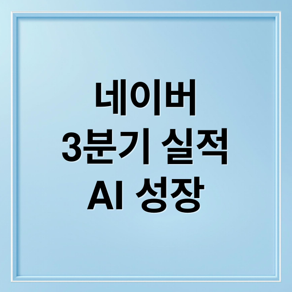 네이버
3분기 실적
AI 성장 (네이버 AI 분기 매출 3조 돌파)