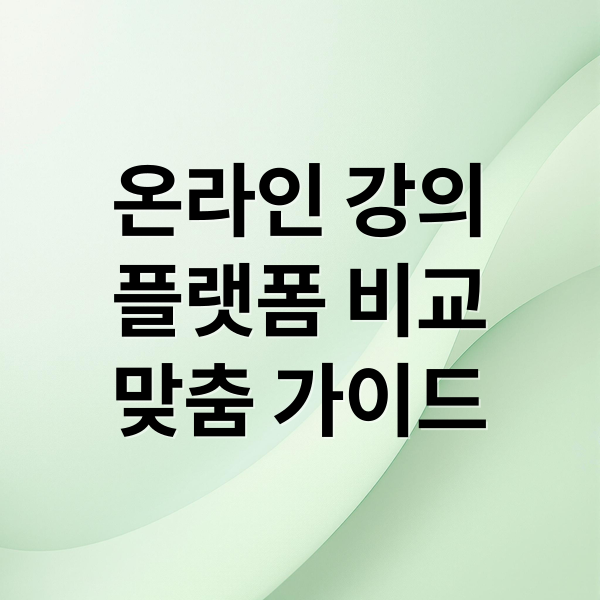 온라인 강의
플랫폼 비교
맞춤 가이드 (온라인 강의 플랫폼 추천 비교)
