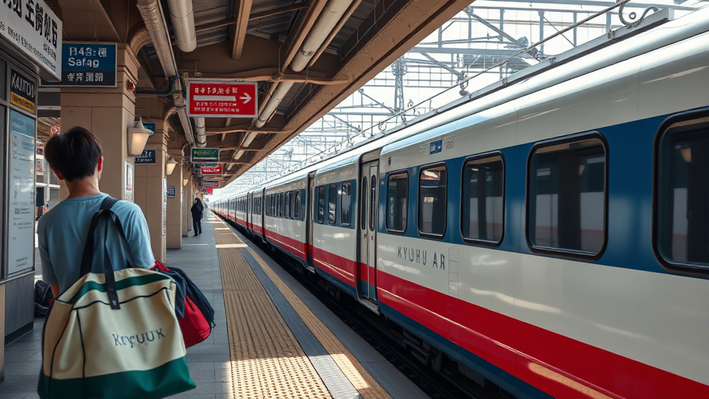 큐슈 레일패스 할인 및 구매 정보 (realistic 스타일)