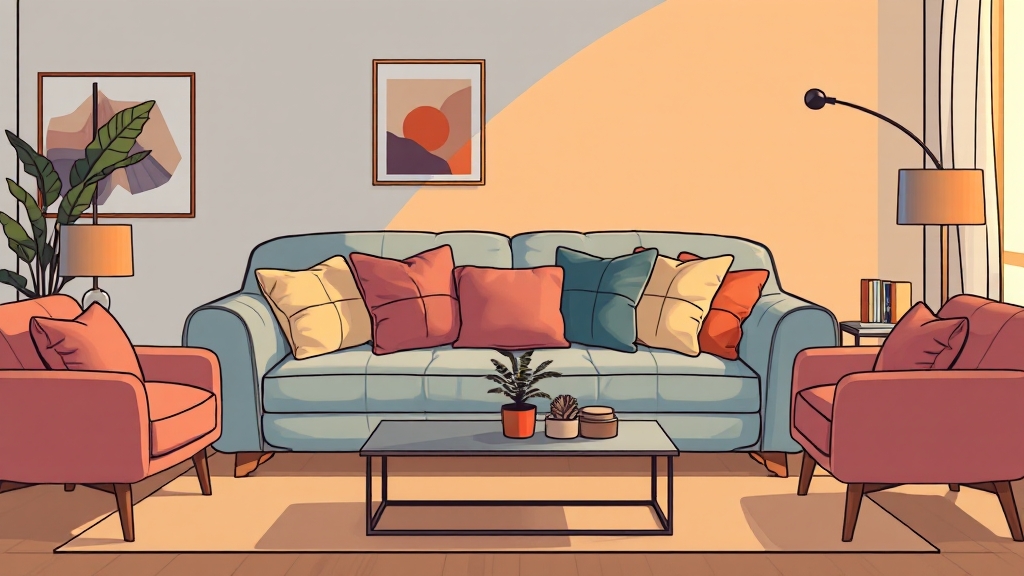 코모 소파: 디자인 핵심 (cartoon 스타일)