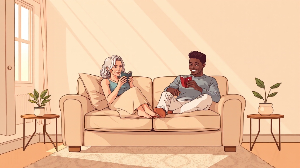 코모 소파: 편안함과 기능 (illustration 스타일)