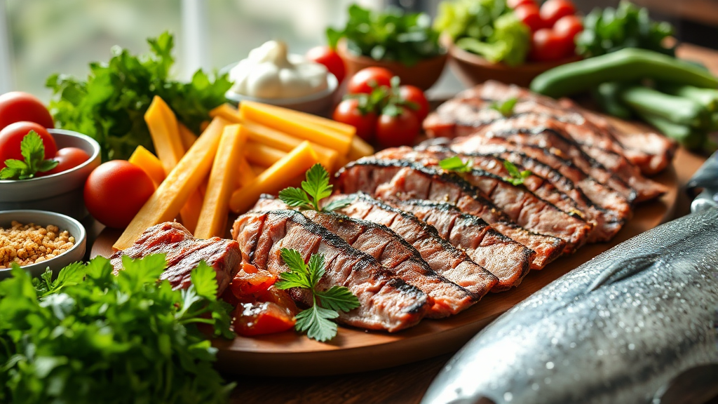 당뇨병 환자를 위한 추천 육류 부위와 섭취 방법 (realistic 스타일)