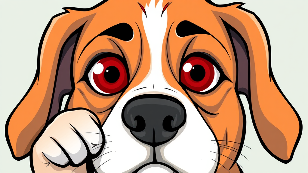 우리 강아지, 녹내장 증상 놓치지 마세요 (cartoon 스타일)