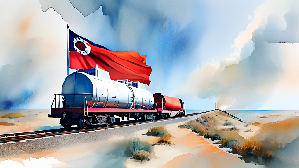 호르무즈 해협의 중요성과 한국의 지정학적 위치 (watercolor 스타일)