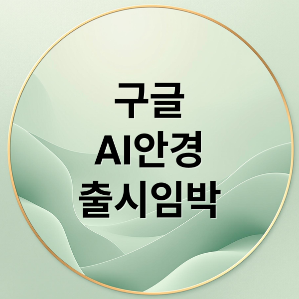 구글
AI안경
출시임박 (구글 AI 스마트 글래스 내년 출시)