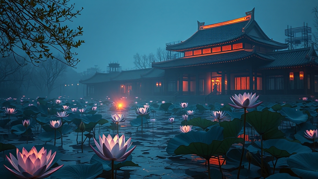 창경궁 야간 상설 프로그램: 물빛연화 (realistic 스타일)