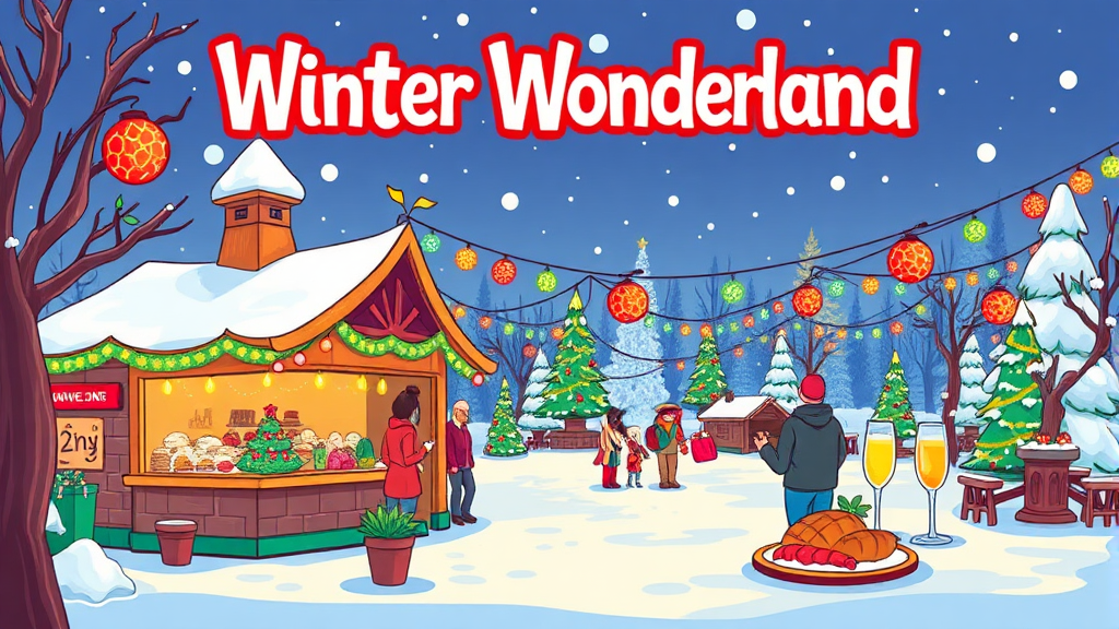 먹거리 및 쇼핑 정보 (cartoon 스타일)