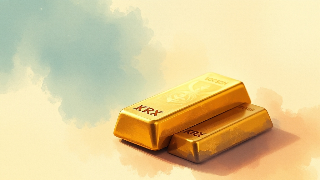 KRX 금 투자의 장점과 고려사항 (watercolor 스타일)