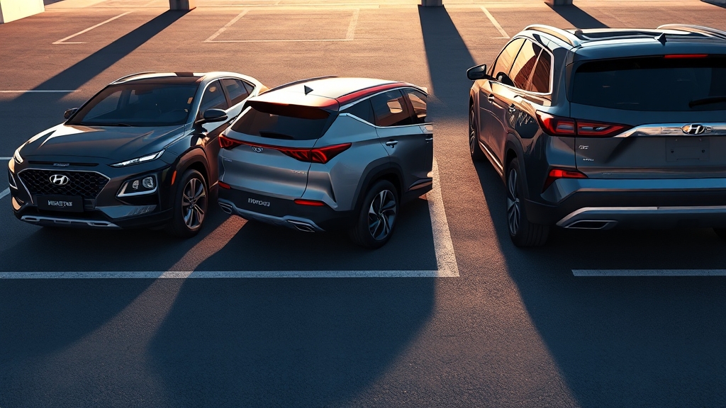 코나 하이브리드 경쟁 모델 비교 (realistic 스타일)