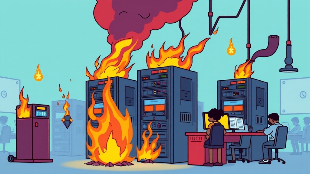 정부 전산망 장애: 국민 불편 초래 (cartoon 스타일)