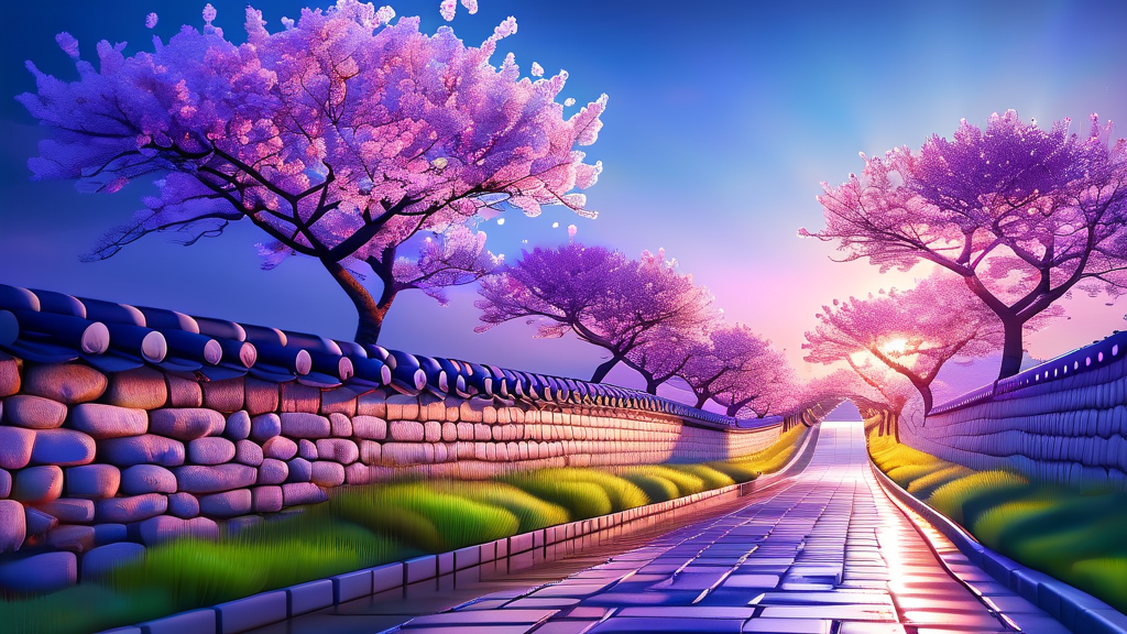 동화 같은 풍경을 담다: 추천 포토존 및 야간 라이트쇼 (realistic 스타일)