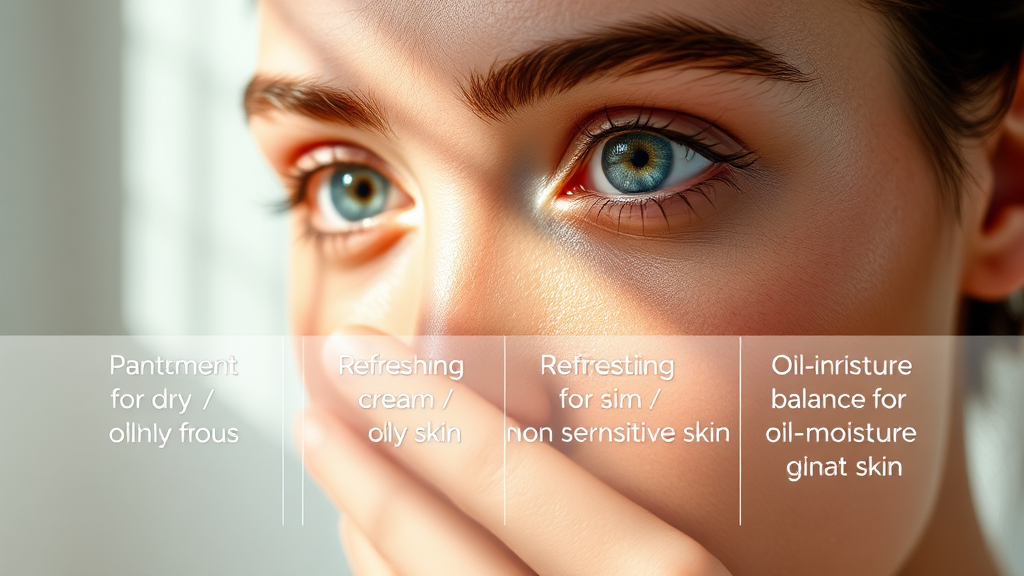 피부 타입별 선택 가이드 (realistic 스타일)