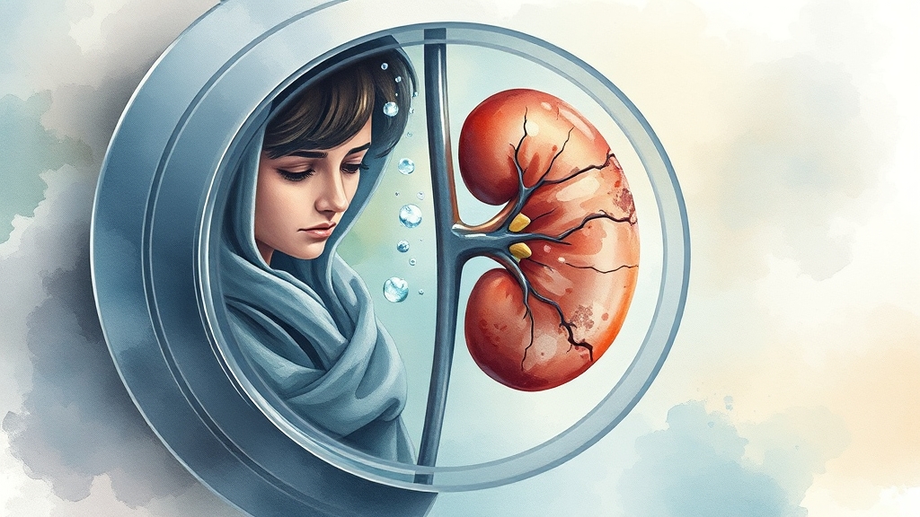 신장 기능과 신부전증 (watercolor 스타일)