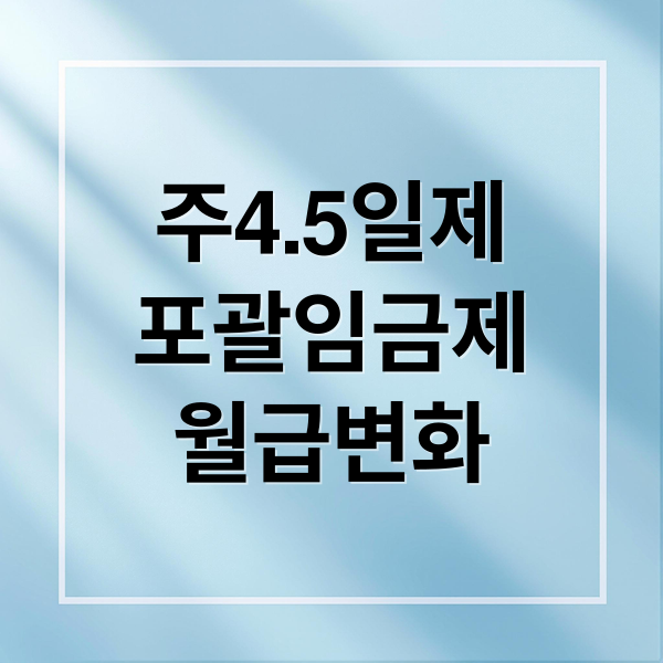 주4.5일제
포괄임금제
월급변화 (주 4.5일제 포괄임금제 폐지)