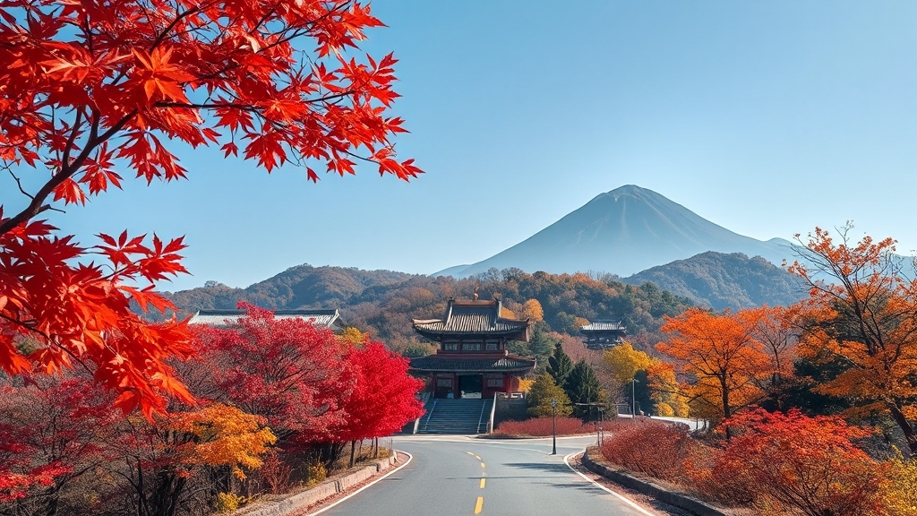 내장사 정보 & 단풍 감상 (realistic 스타일)