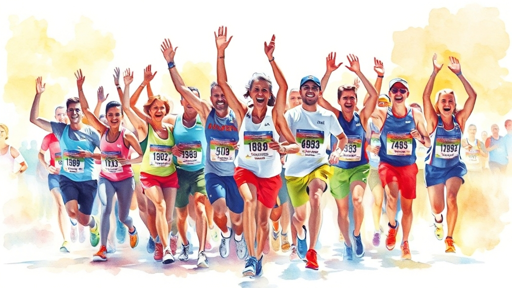 마라톤, 건강하게 즐기기 💪 (watercolor 스타일)