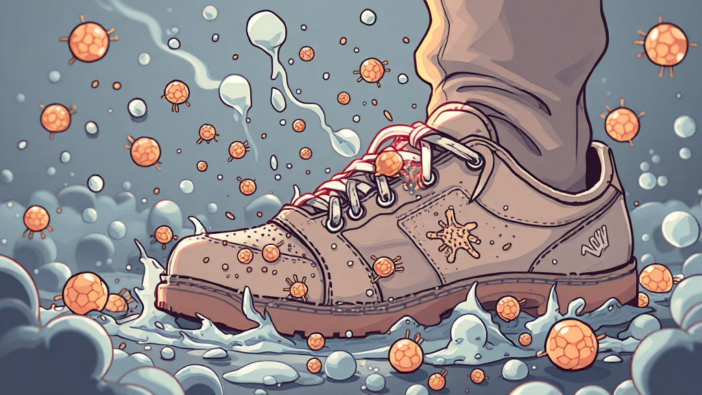신발 냄새 주요 원인 (illustration 스타일)