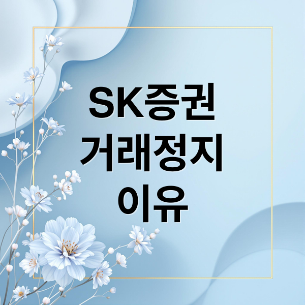 SK증권
거래정지
이유 (SK증권 4월 7일부터 거래정지 주식 병합이 가져올 ‘동전주 탈피’와 향후 주가 전망)