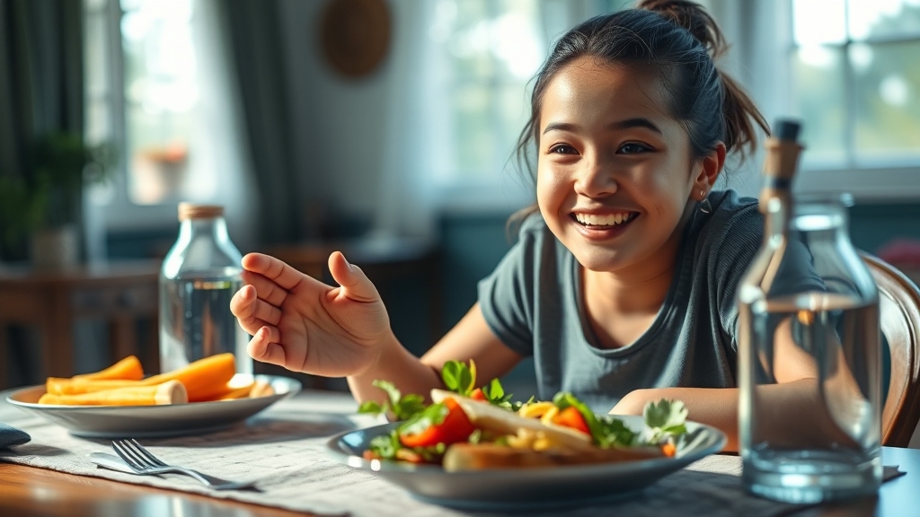 장염 예방, 생활 습관이 중요 (realistic 스타일)