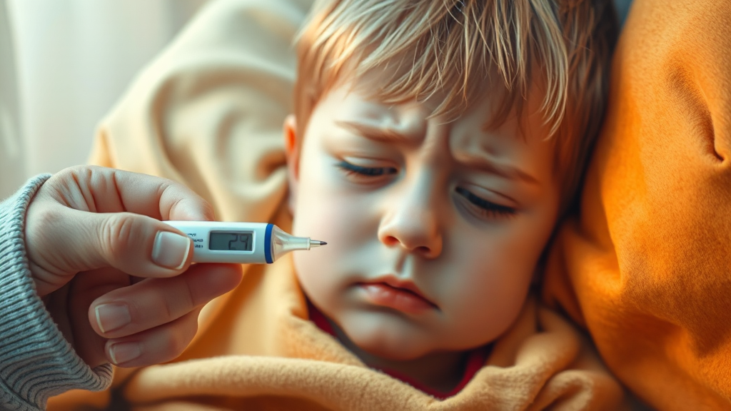 해열제 복용 시 주의사항 및 부작용 (realistic 스타일)