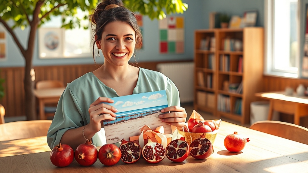 어린이집 선물로 석류가 적합한 이유 (realistic 스타일)