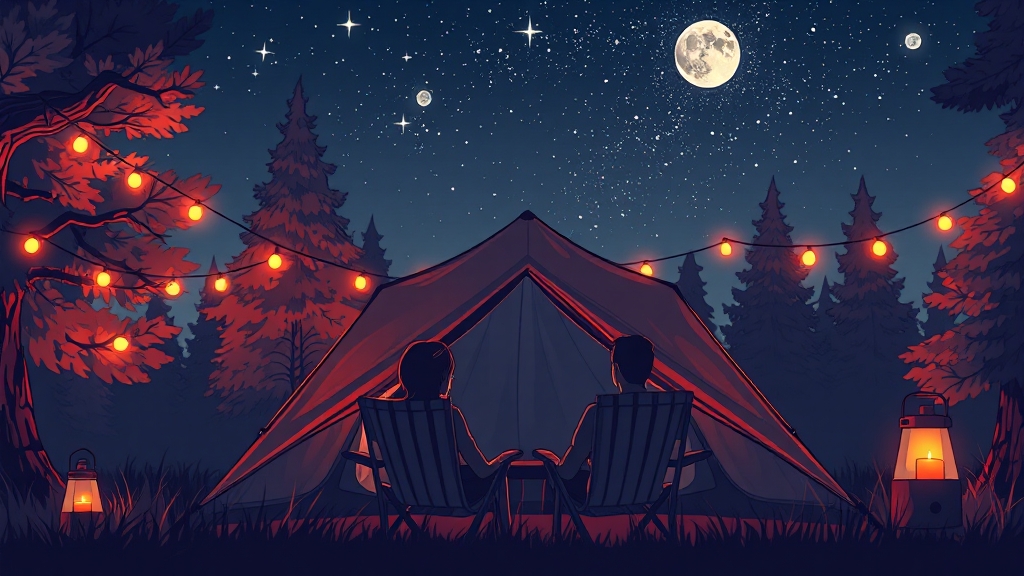 감성 UP! 캠핑 조명 연출법 (cartoon 스타일)