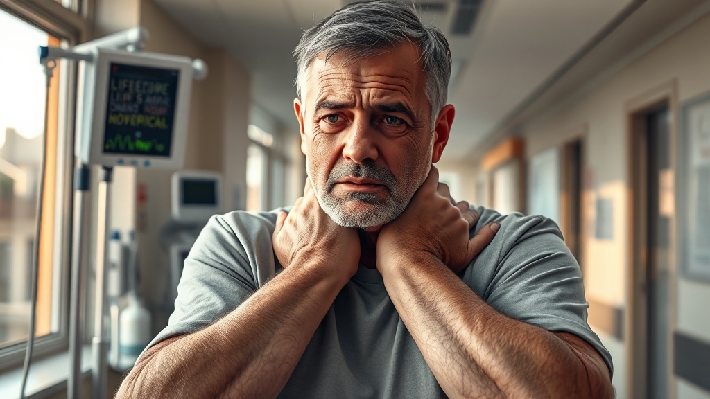 팔 저림, 심각한 병일까? (realistic 스타일)