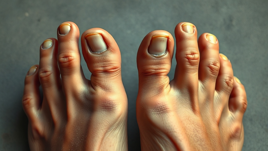손발톱 진균 감염(무좀): 증상과 치료 (realistic 스타일)