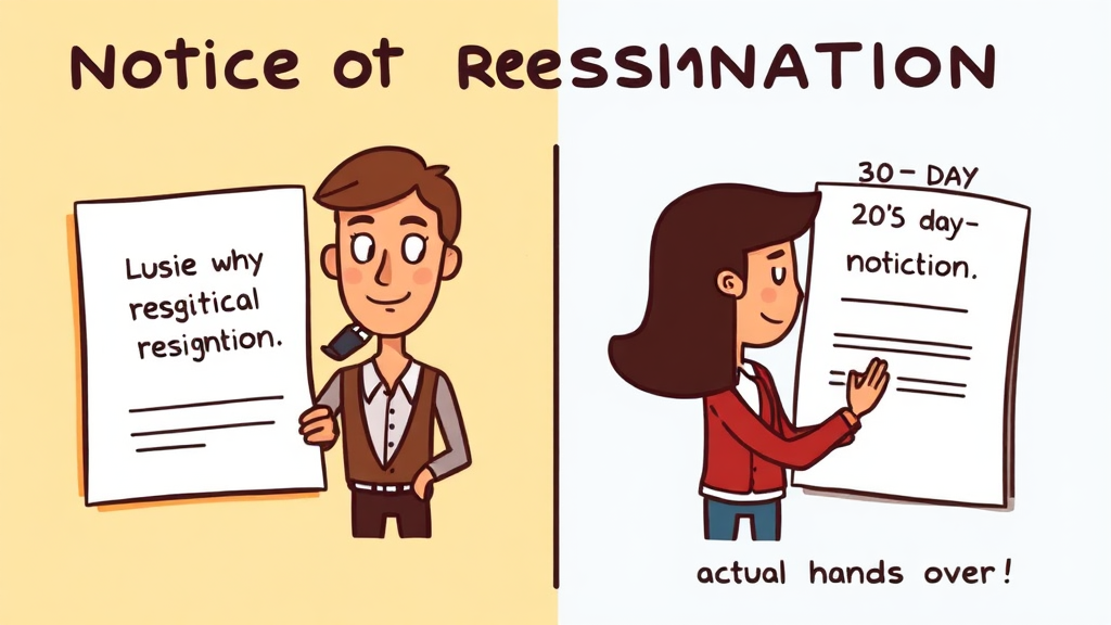 퇴사 통보, 현실적인 관행과 법적 의무 (cartoon 스타일)