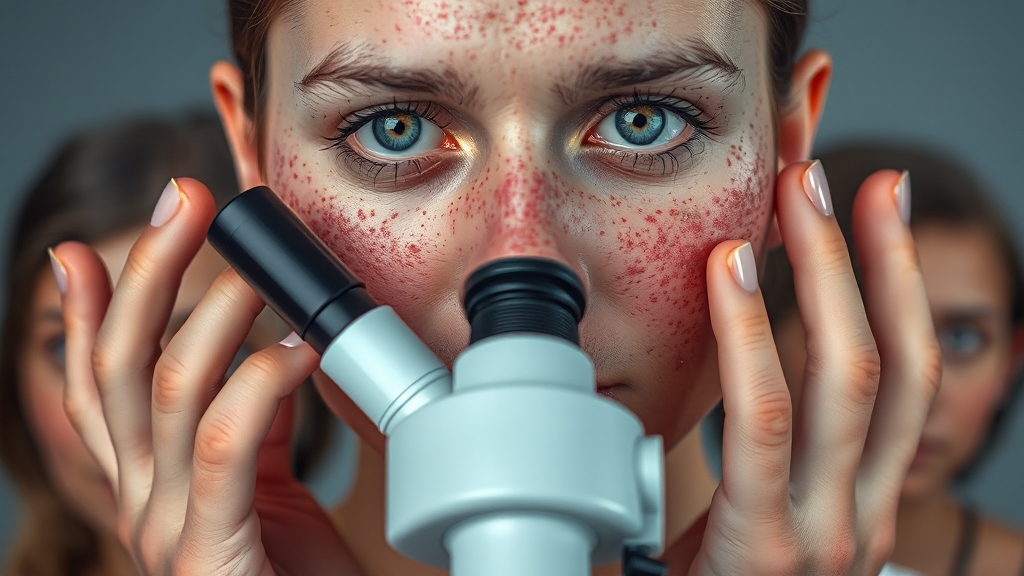 편평사마귀 진단과 초기 증상 (realistic 스타일)