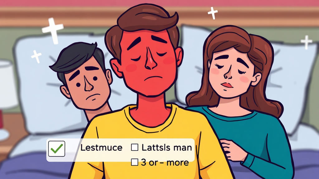 갱년기 의심 증상 (cartoon 스타일)