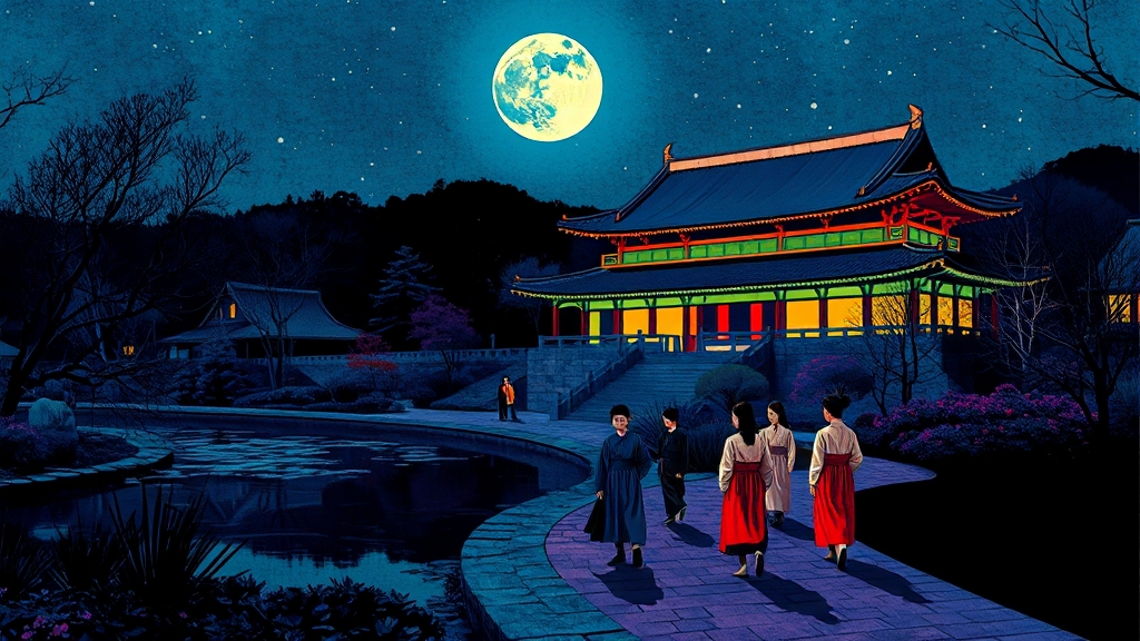 창덕궁 달빛기행 관람 코스 상세 안내 (popart 스타일)