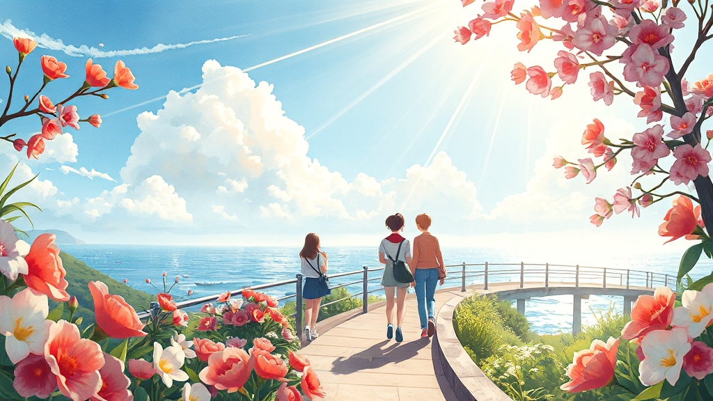 수목원 내부 시설 둘러보기 (cartoon 스타일)