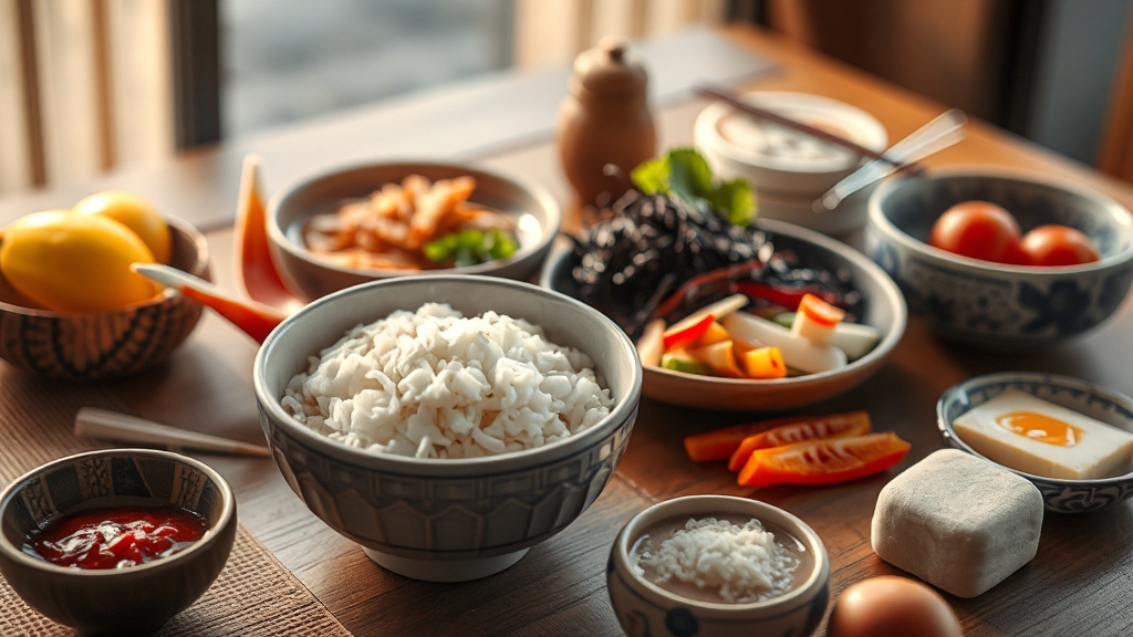 삼신상 음식, 무엇을 준비해야 할까요? (realistic 스타일)