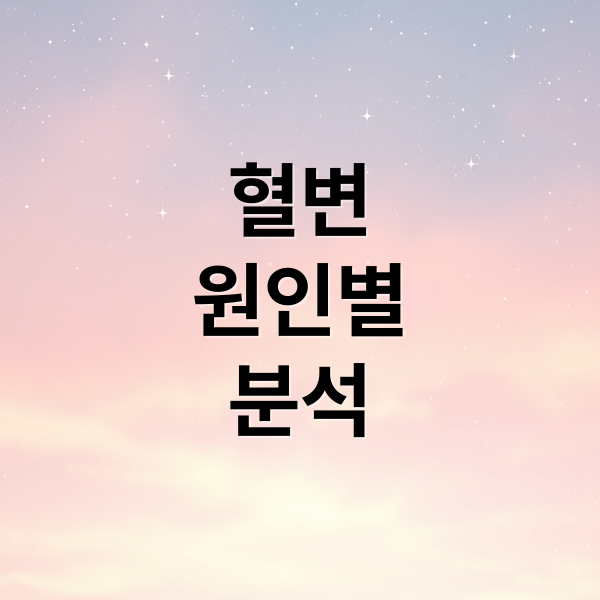 혈변
원인별
분석 (혈변이 나오는 이유)