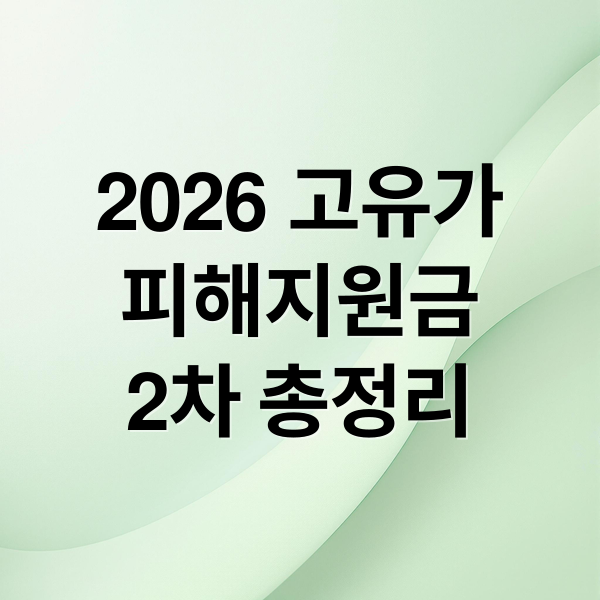 2026 고유가
피해지원금
2차 총정리 (2026 고유가 피해지원금 2차 신청)